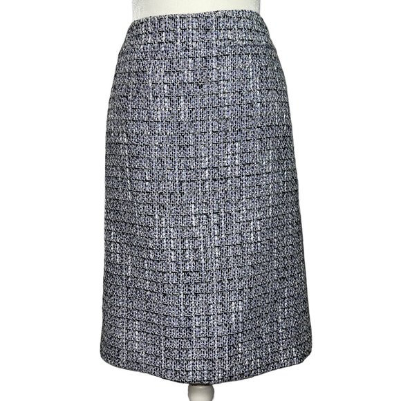 Carlisle Dresses & Skirts - Like new CARLISLE Purple Black White Silver Metallic Tweed Pencil Skirt …